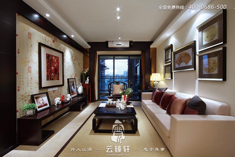 中山海倫堡新中式風(fēng)格客廳設(shè)計效果圖