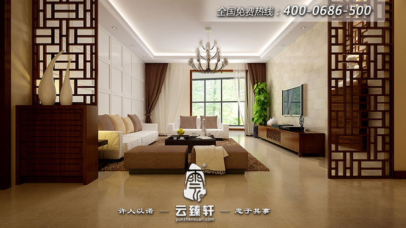 通透明亮的極簡(jiǎn)約中式客廳效果圖