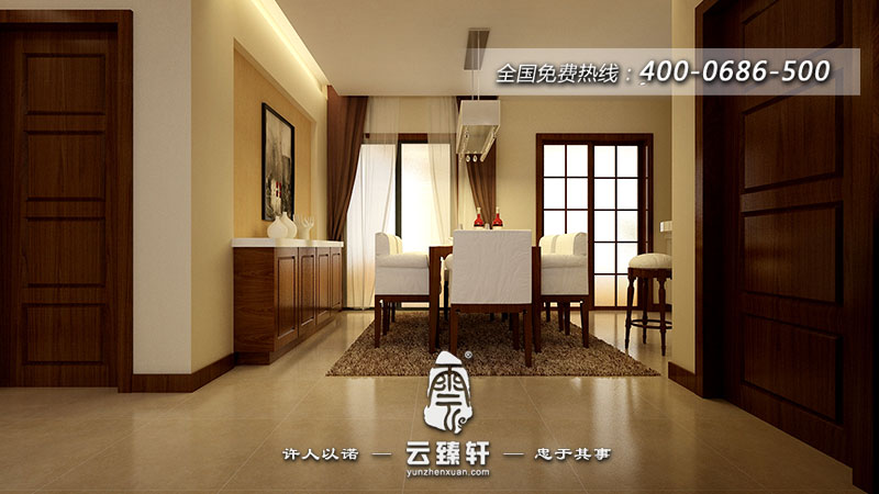 極簡(jiǎn)中式餐廳就餐區(qū)另一視角
