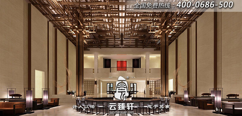 廣州簡(jiǎn)潔素雅的養(yǎng)生會(huì)所大堂裝修設(shè)計(jì)方案