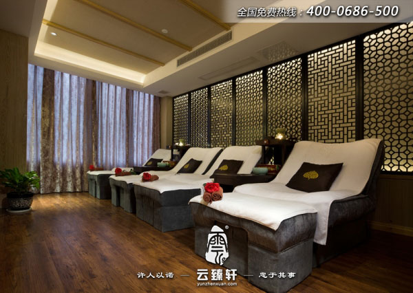 會(huì)所的足療區(qū)域共享，中式韻味十足