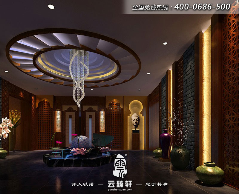 山西孝義足桶天下養(yǎng)生會(huì)所大廳裝修效果圖