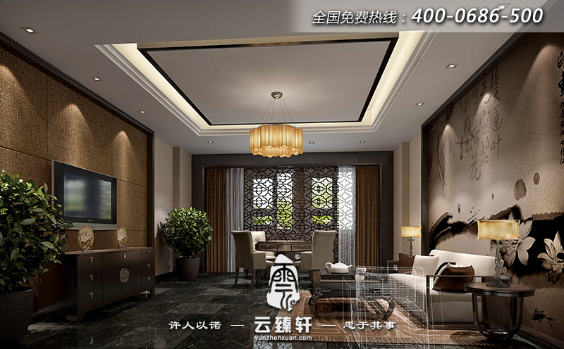 會(huì)所二層的棋牌室設(shè)計(jì)效果圖