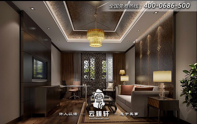 會(huì)所三層的套房客廳設(shè)計(jì)效果圖