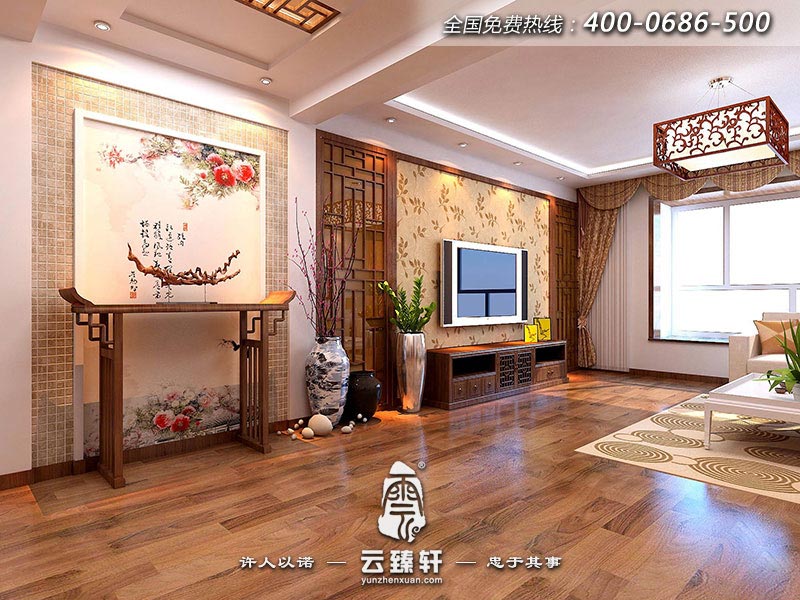 簡中式客廳玄關(guān)裝修效果圖