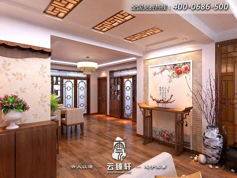 三室兩廳簡約中式風(fēng)格空間裝修效果圖