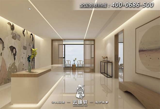 二樓禪意前臺(tái)設(shè)計(jì)效果圖