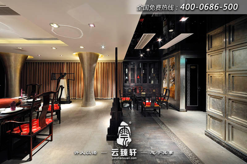 中式古典的餐廳大堂設(shè)計