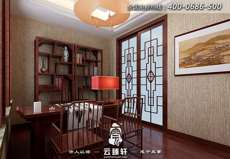 中式書(shū)房裝修效果圖