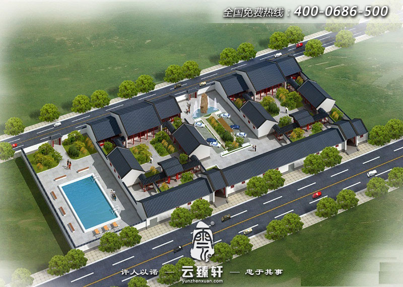 兩進(jìn)四合院設(shè)計效果圖