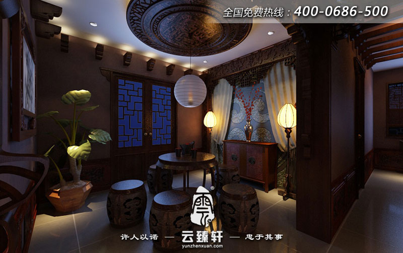 中式風格茶室裝飾效果圖