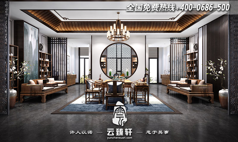 新中式茶室設計效果圖