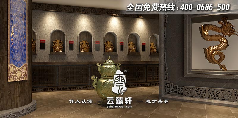 道觀大堂丹爐展示設(shè)計效果圖